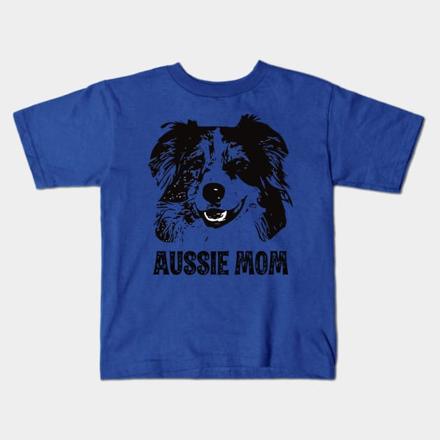 Aussie Mom - Australian Shepherd Dog Mom Kids T-Shirt by DoggyStyles